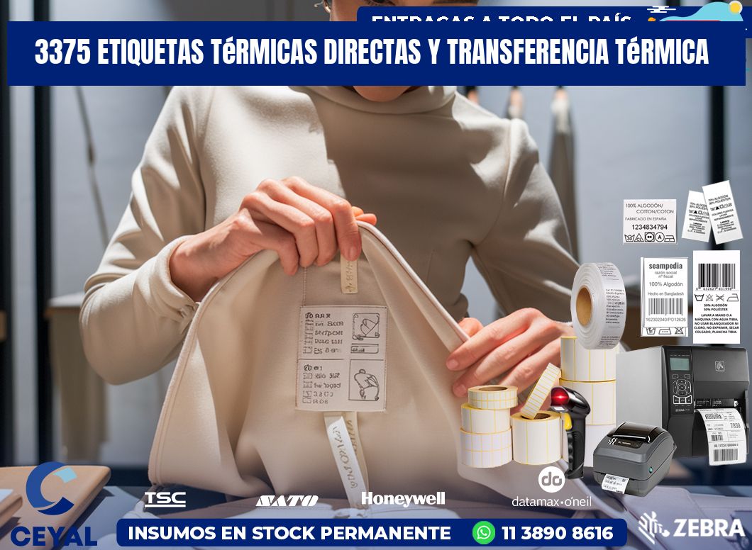3375 etiquetas térmicas directas y transferencia térmica