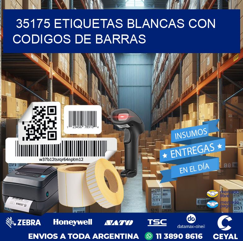 35175 etiquetas blancas con codigos de barras