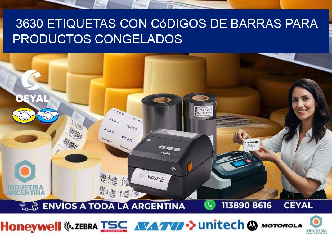 3630 Etiquetas con códigos de barras para productos congelados