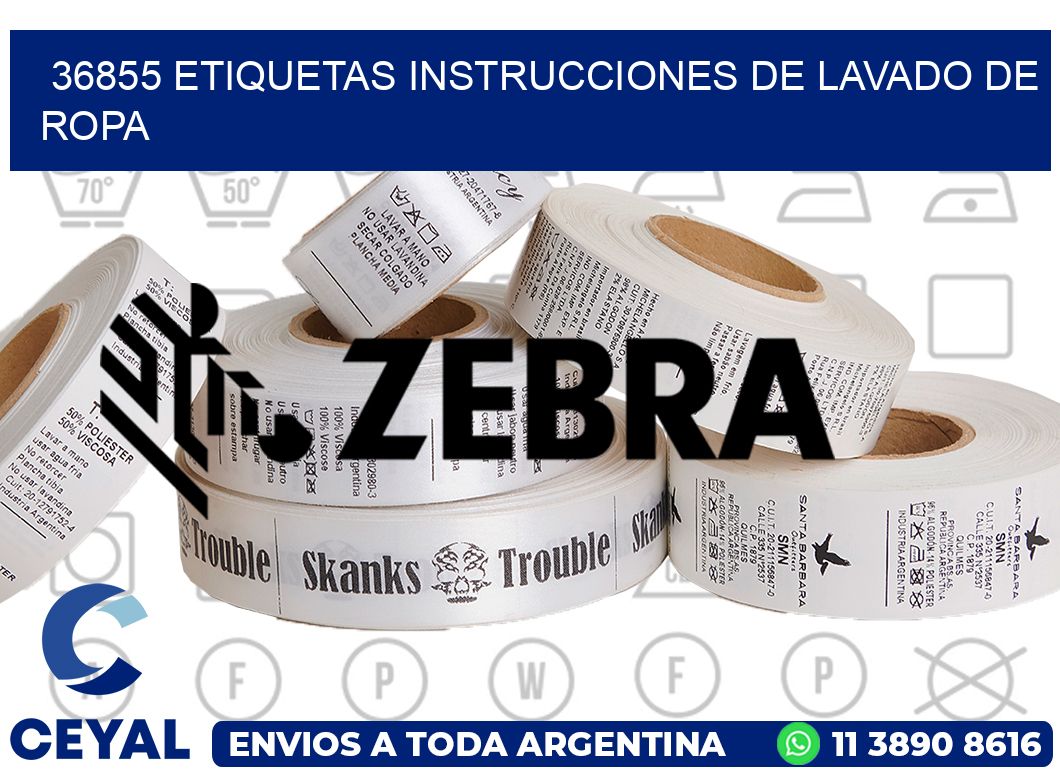 36855 etiquetas instrucciones de lavado de ropa