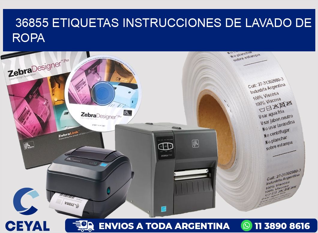 36855 etiquetas instrucciones de lavado de ropa