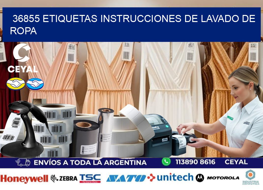 36855 etiquetas instrucciones de lavado de ropa