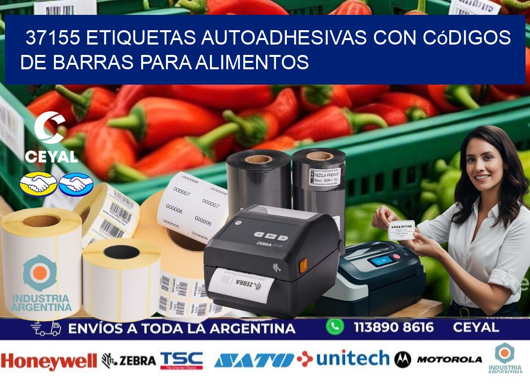 37155 Etiquetas autoadhesivas con códigos de barras para alimentos