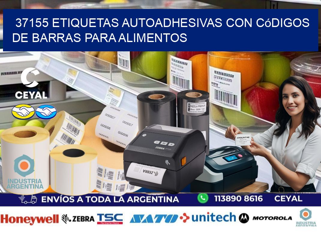 37155 Etiquetas autoadhesivas con códigos de barras para alimentos