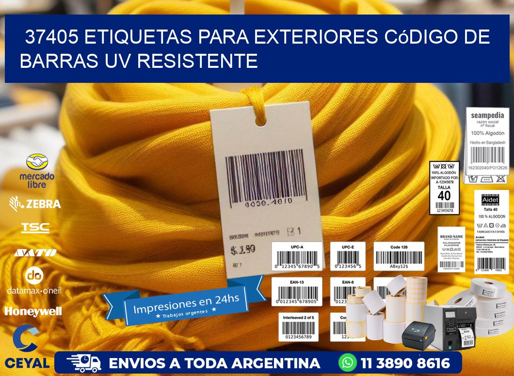 37405 etiquetas para exteriores código de barras UV resistente