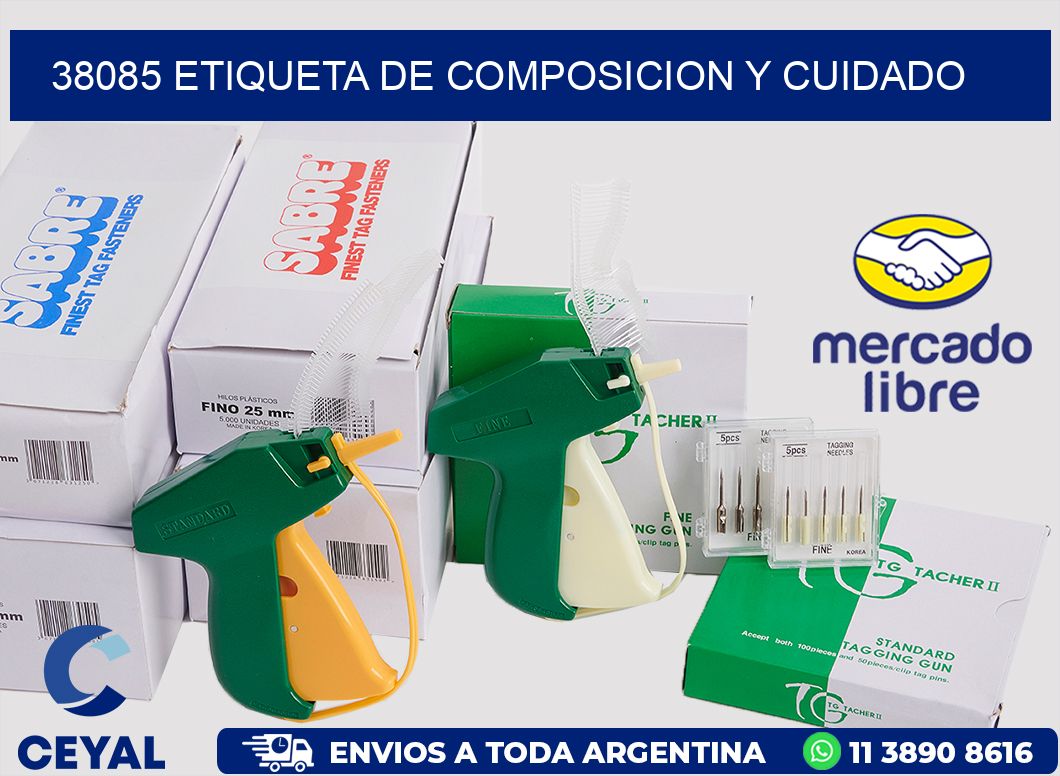 38085 etiqueta de composicion y cuidado