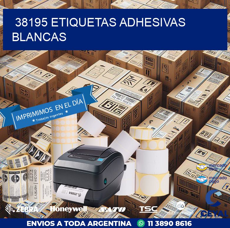 38195 etiquetas adhesivas blancas