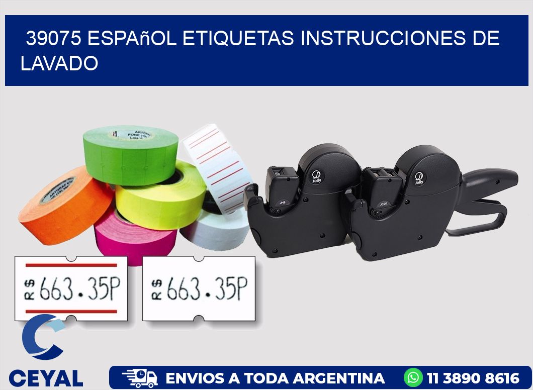39075 español etiquetas instrucciones de lavado