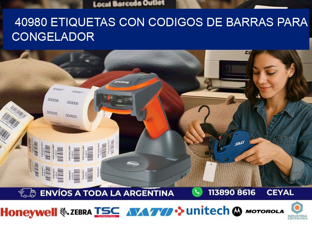 40980 Etiquetas con codigos de barras para congelador