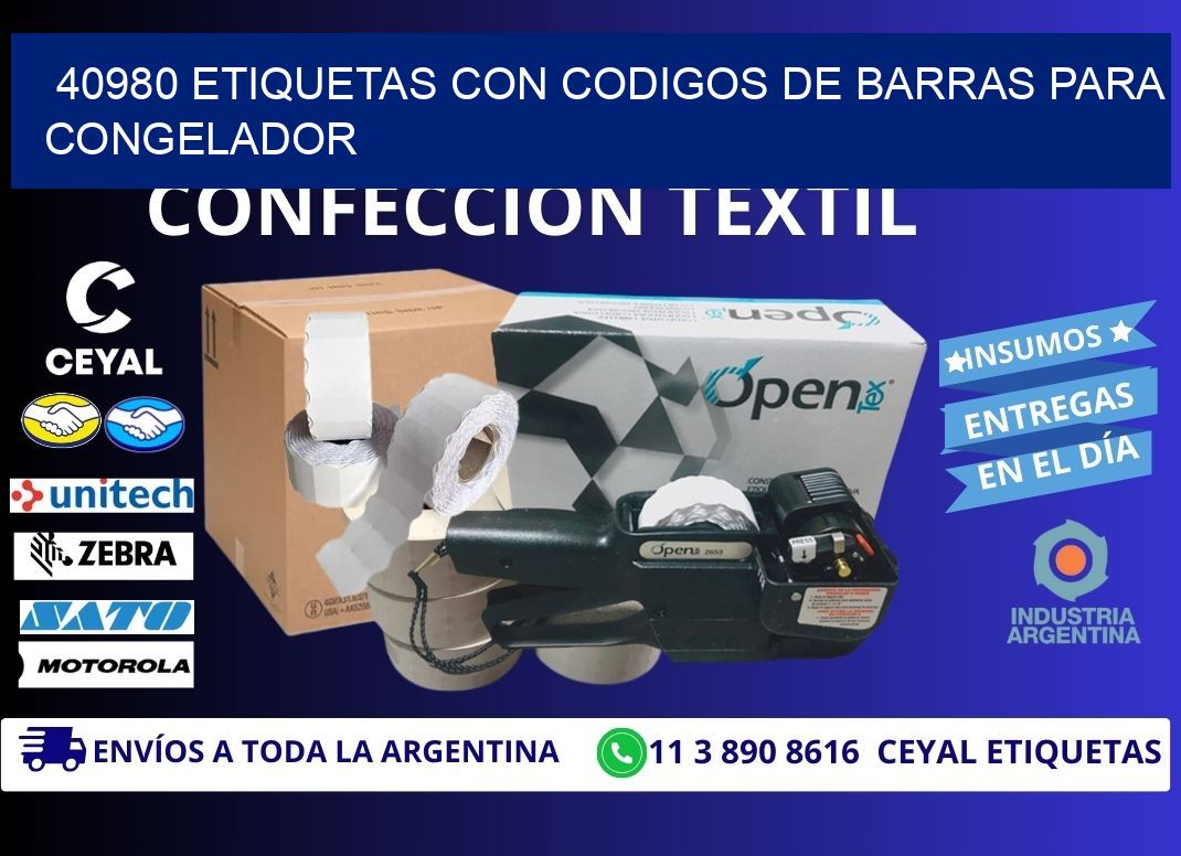 40980 Etiquetas con codigos de barras para congelador