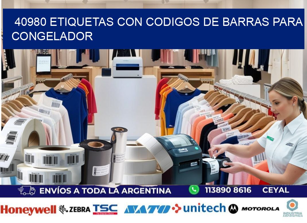 40980 Etiquetas con codigos de barras para congelador