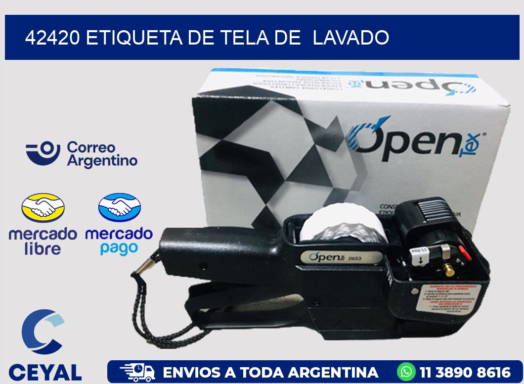 42420 etiqueta de tela de  lavado