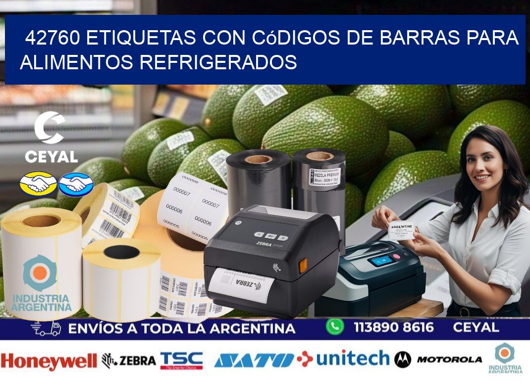 42760 Etiquetas con códigos de barras para alimentos refrigerados