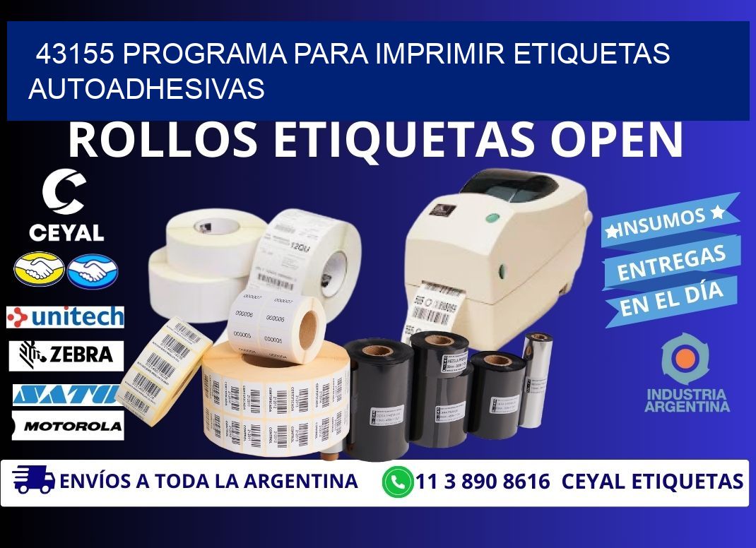 43155 Programa para imprimir etiquetas autoadhesivas