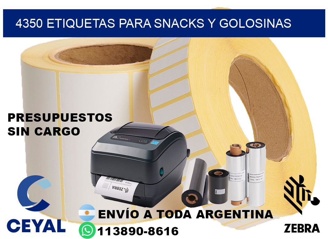 4350 Etiquetas para snacks y golosinas