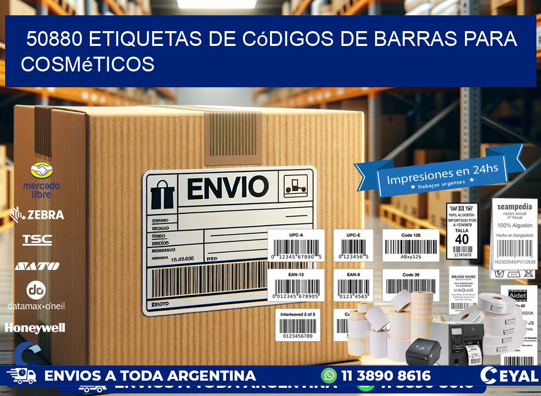 50880 etiquetas de códigos de barras para cosméticos