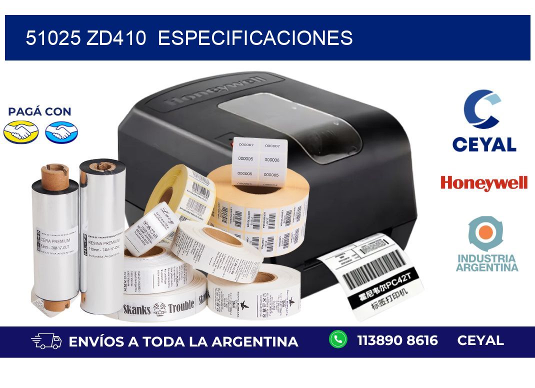 51025 ZD410  especificaciones