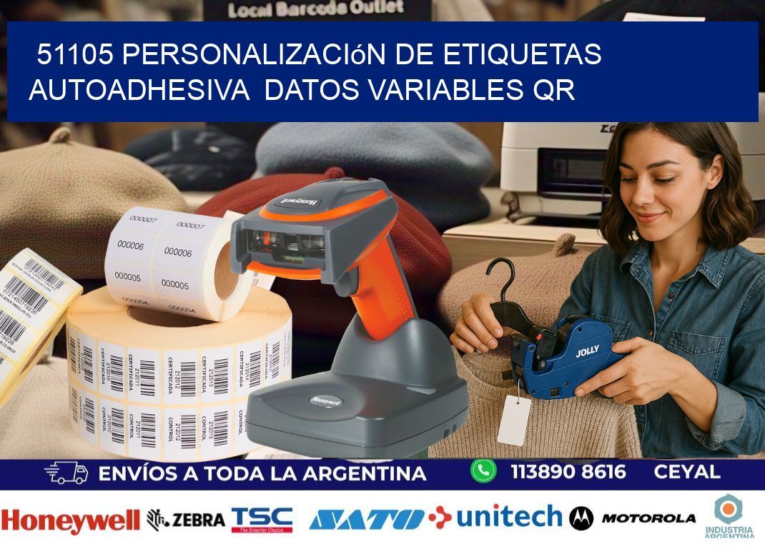 51105 Personalización de etiquetas autoadhesiva datos variables QR