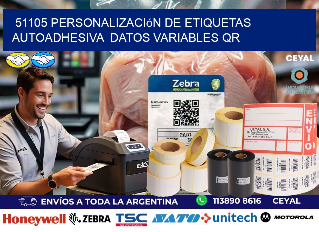 51105 Personalización de etiquetas autoadhesiva  datos variables QR