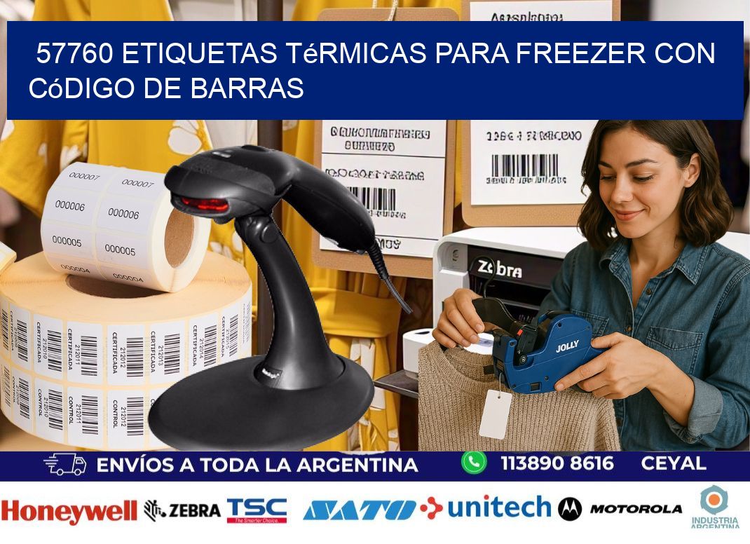 57760 etiquetas térmicas para freezer con código de barras
