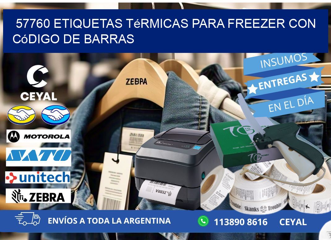 57760 etiquetas térmicas para freezer con código de barras