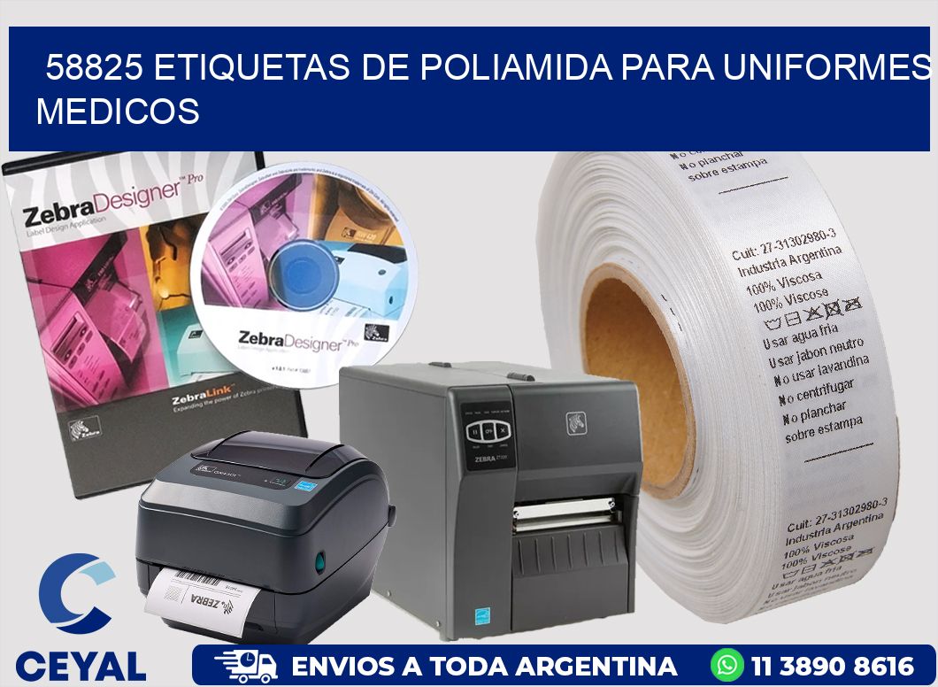 58825 Etiquetas de poliamida para uniformes medicos