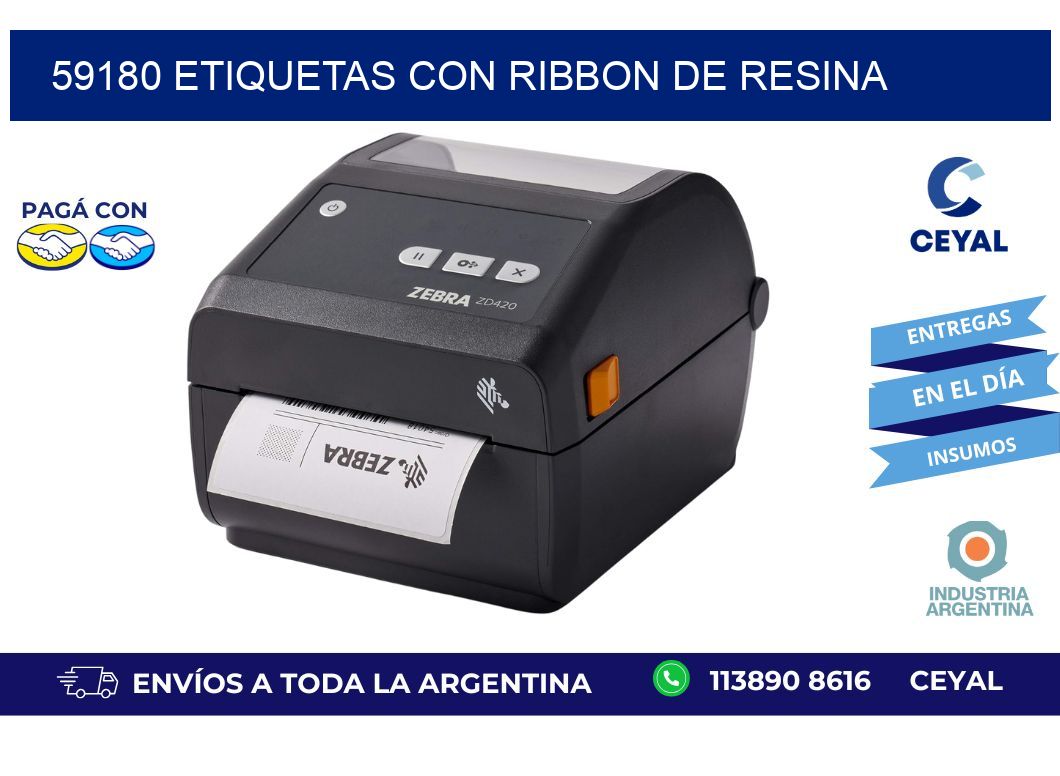 59180 etiquetas con ribbon de resina