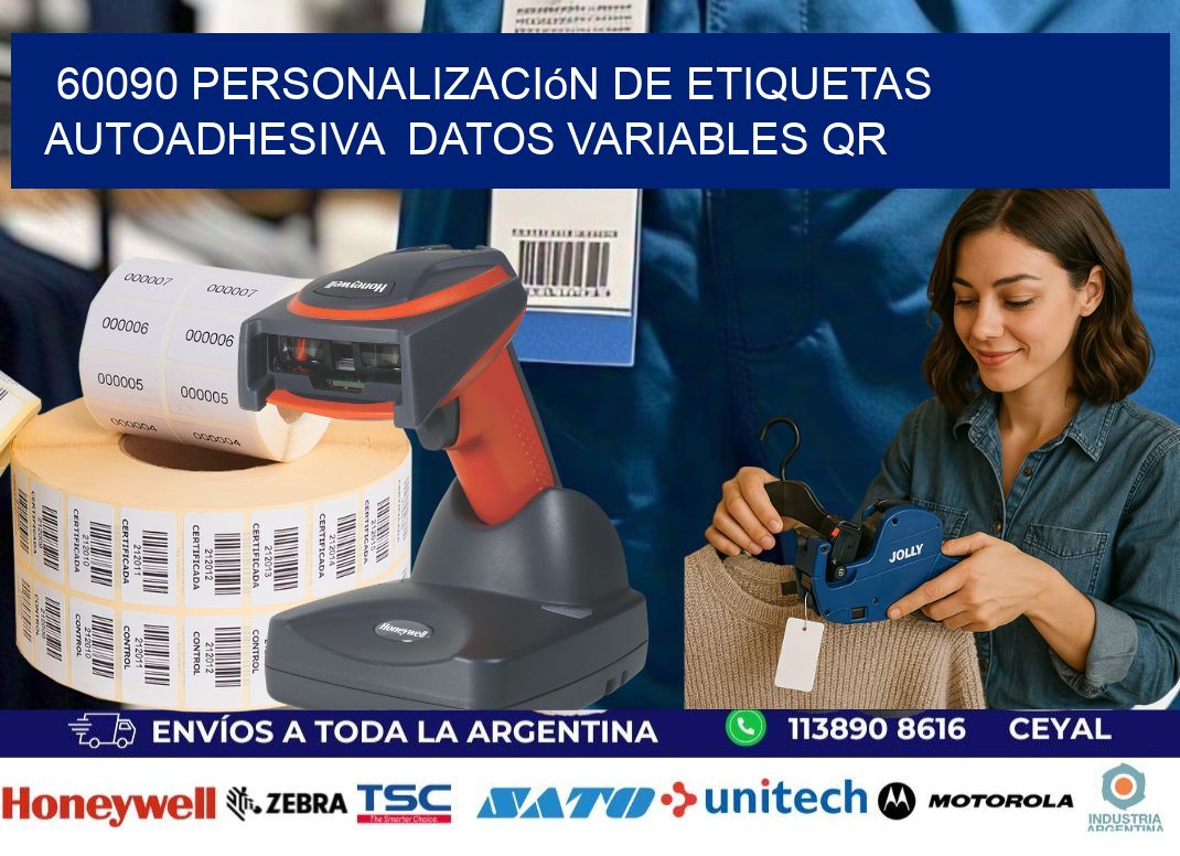 60090 Personalización de etiquetas autoadhesiva  datos variables QR