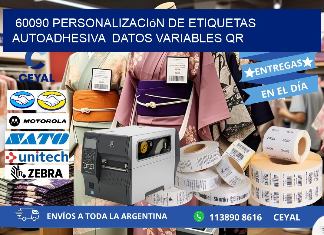 60090 Personalización de etiquetas autoadhesiva  datos variables QR
