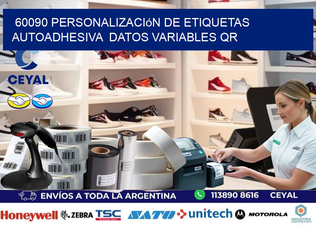 60090 Personalización de etiquetas autoadhesiva  datos variables QR