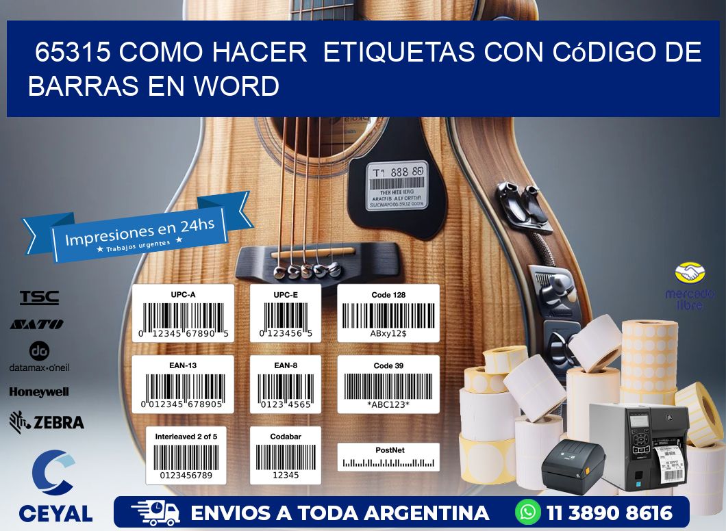 65315 Como hacer  etiquetas con código de barras en Word