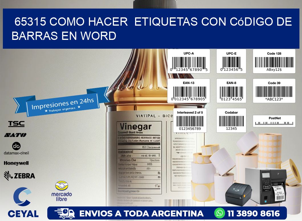 65315 Como hacer  etiquetas con código de barras en Word