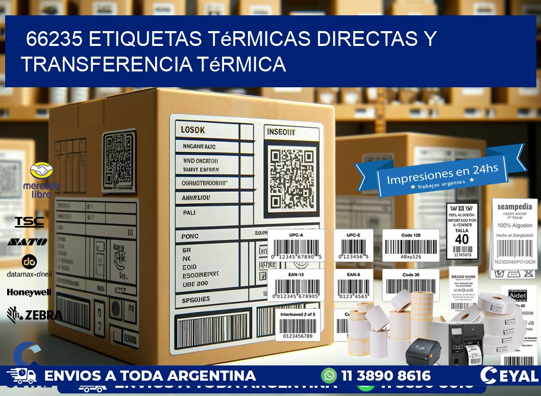 66235 etiquetas térmicas directas y transferencia térmica