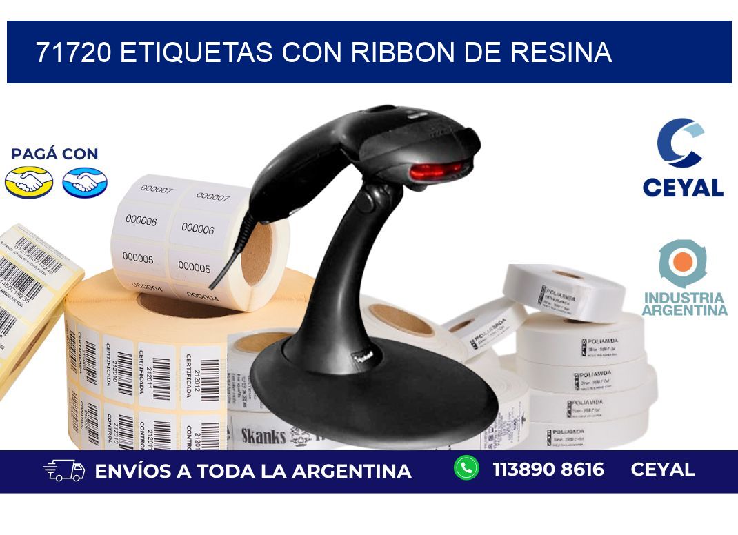 71720 etiquetas con ribbon de resina