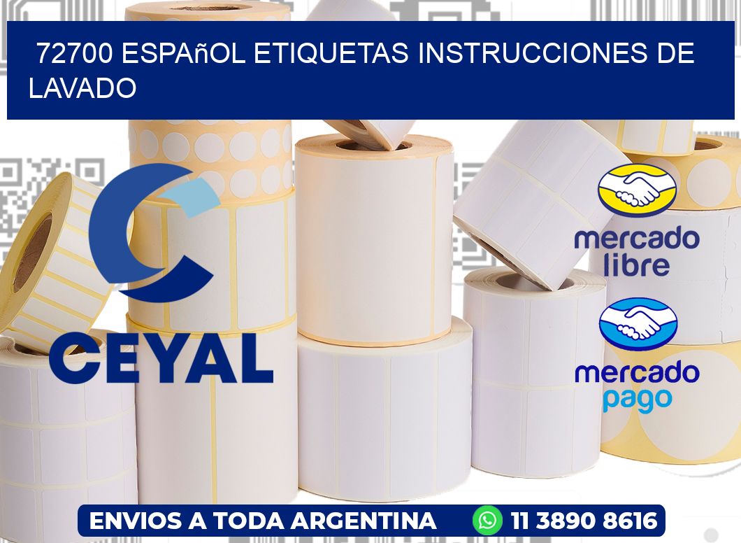 72700 español etiquetas instrucciones de lavado