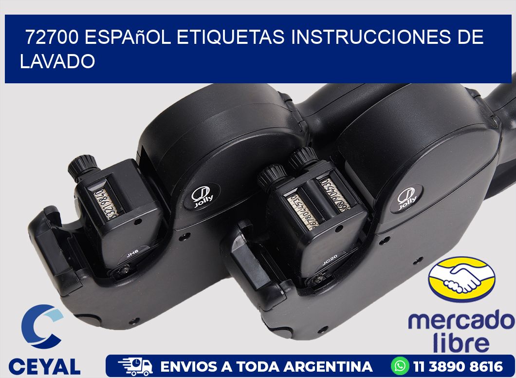 72700 español etiquetas instrucciones de lavado