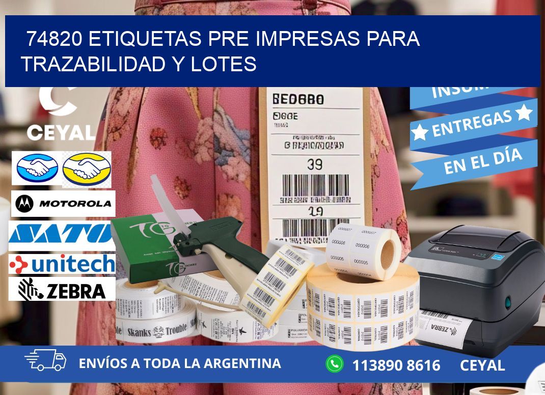 74820 etiquetas pre impresas para trazabilidad y lotes
