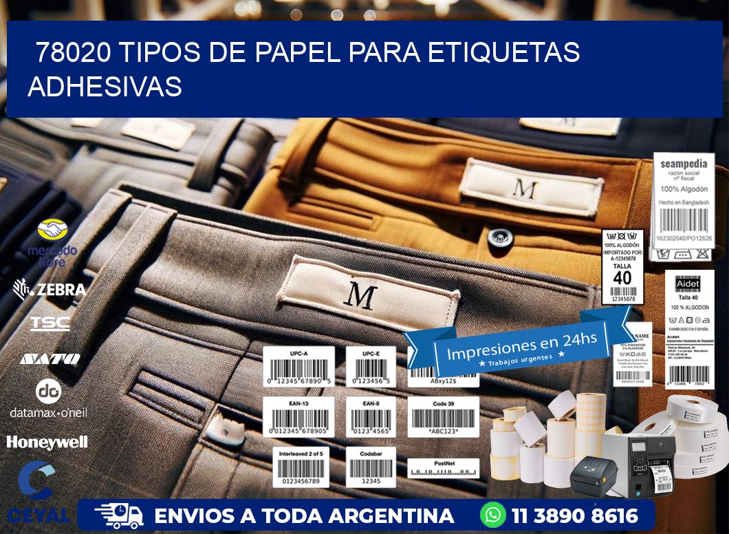 78020 Tipos de papel para etiquetas adhesivas