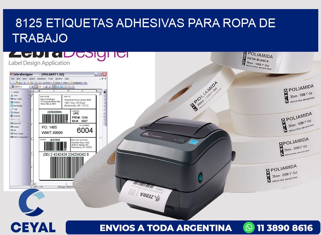 8125 Etiquetas adhesivas para ropa de trabajo