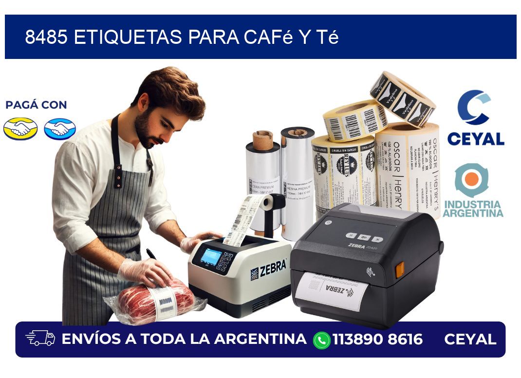 8485 Etiquetas para café y té