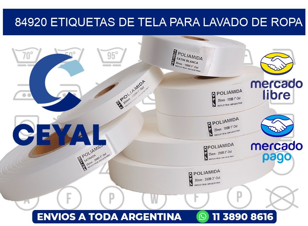 84920 Etiquetas de tela para lavado de ropa