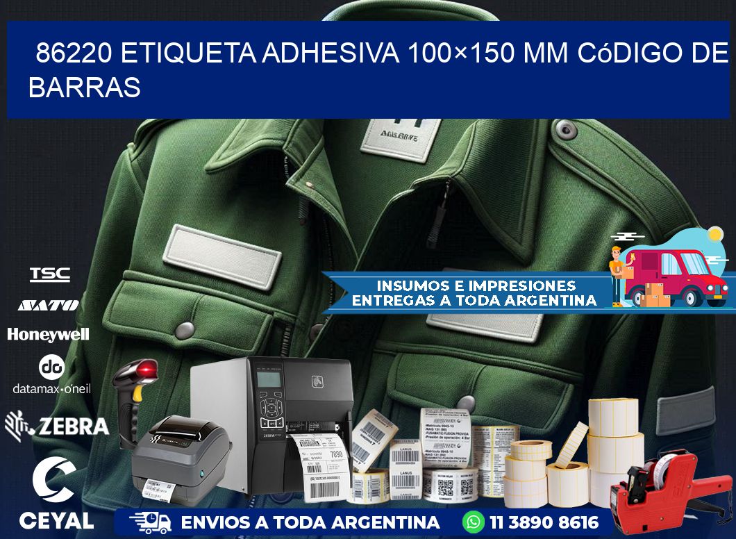 86220 etiqueta adhesiva 100×150 mm código de barras