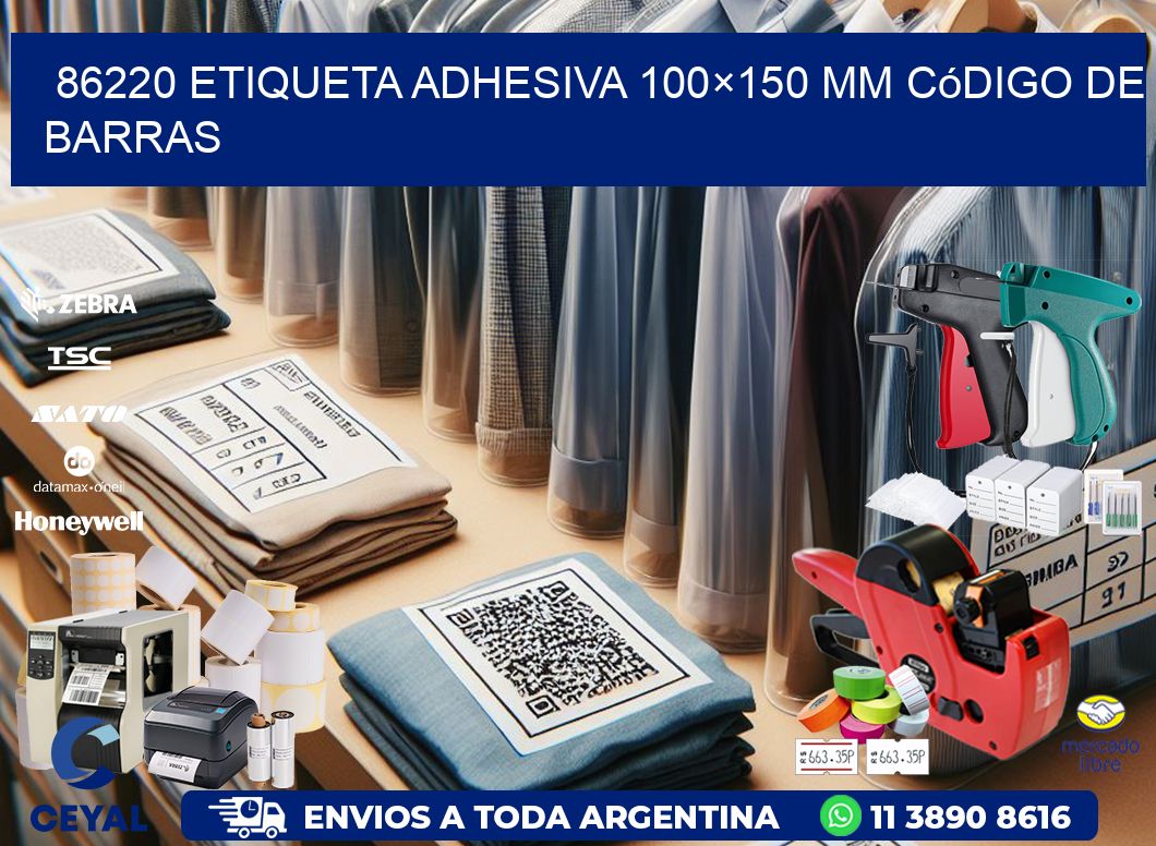 86220 etiqueta adhesiva 100×150 mm código de barras