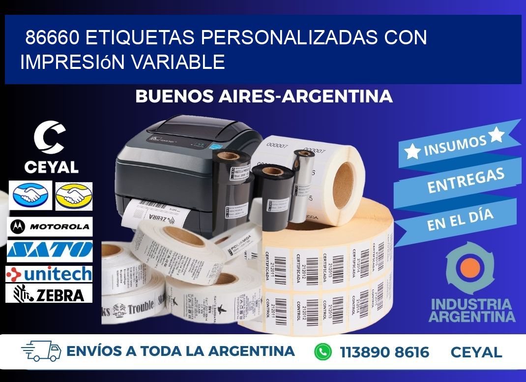 86660 etiquetas personalizadas con impresión variable