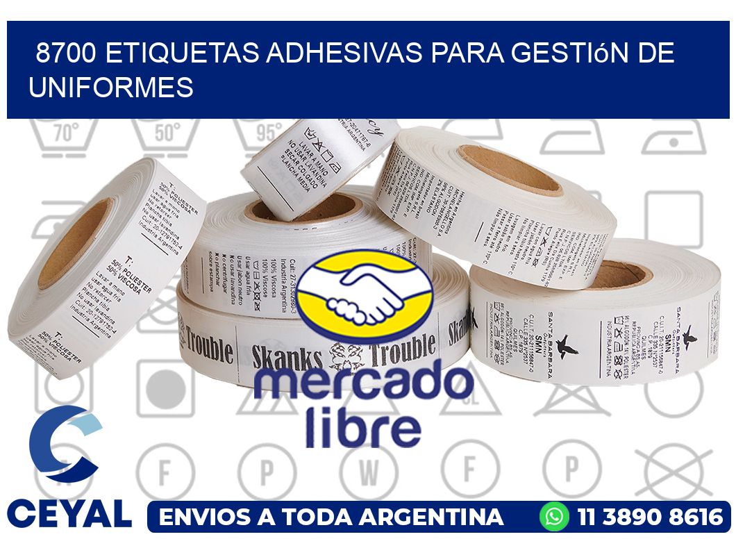 8700 Etiquetas adhesivas para gestión de uniformes