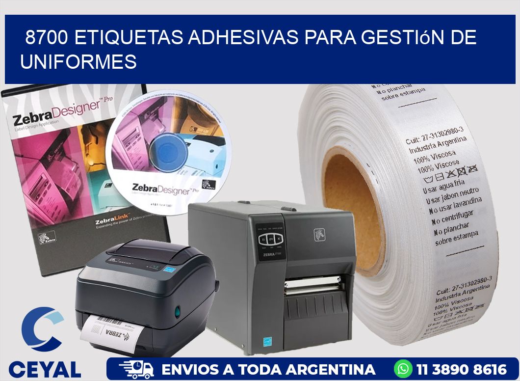8700 Etiquetas adhesivas para gestión de uniformes