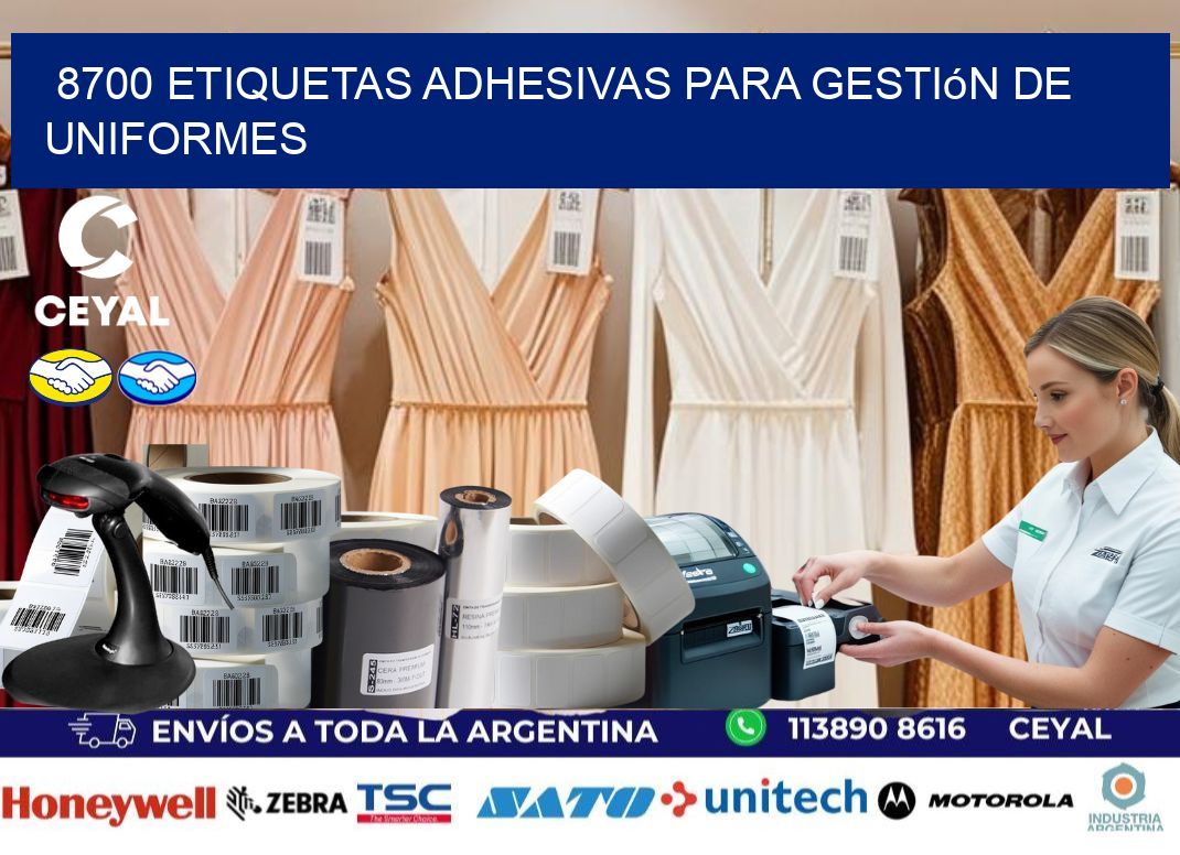 8700 Etiquetas adhesivas para gestión de uniformes