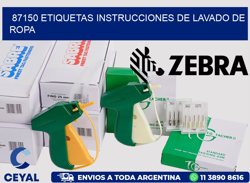 87150 etiquetas instrucciones de lavado de ropa