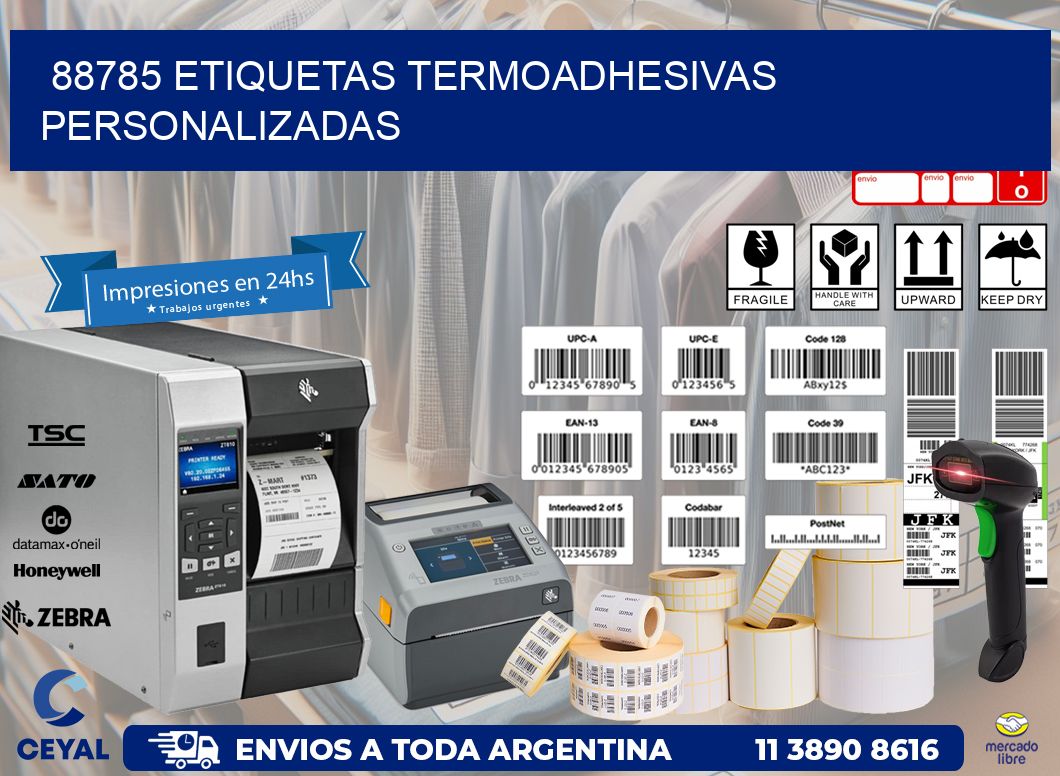 88785 Etiquetas termoadhesivas personalizadas