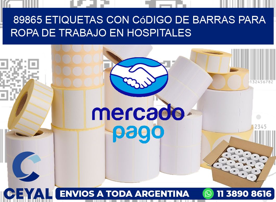 89865 Etiquetas con código de barras para ropa de trabajo en hospitales